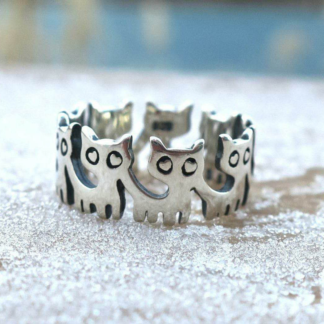 Wholesale Simple cute kitten ring for women